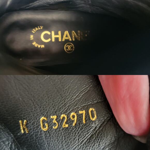 Chanel Leather Black Interlocking CC Logo Pearl 2017 Ankle Boots 6 36.5 G32970 - Picture 12 of 12